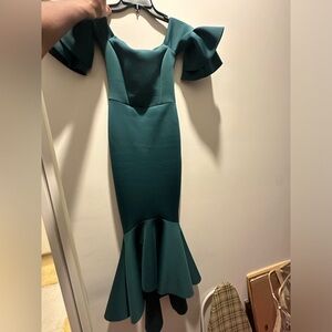 Gorgeous formal high-low dress in emerald green